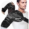 RelaxCoo XL Shoulder Ice Pack Rotator Cuff Cold Therapy, Reusable Gel Ice Wrap for Shoulder Injuries & Pain Relief, Bursitis, Tendonitis, Swelling, Recovery for Man and Women Black
