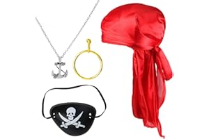 Beelittle Halloween Pirate Costume Accessories Silky Pirate Cap Role Play Set