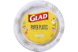 Glad Holiday Gold & Silver Snowflake Disposable Plates - Heavy Duty, Microwavable for Everyday Use | 10 Inch, 20 Count
