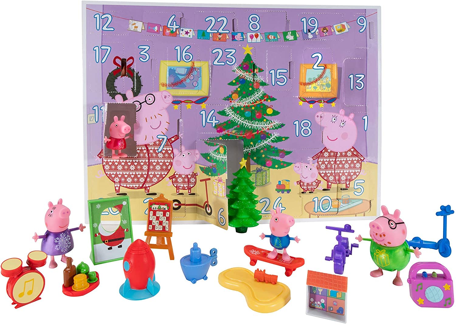 Peppa Pig PEP0658 Advent Calendar 2021 Toy Figures and Accessories for Children from 2 Years