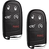 SUPALAND Car Key Fob Replacement Fits for Jeep Grand Cherokee Dodge Durango 2014 2015 2016 2017-2022 Push Start 5 Buttons Set of Two Keyless Entry Remote Control 68143505AC M3N-40821302 68150061