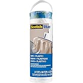 ScotchBlue Pre Plastic Painters Tape, 48 in x 30yd, Tape & Masking Film Combined in One Product, Static Cling to Stay in One 