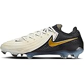 Nike Phantom GX 2 Elite FG Low-Top Soccer Cleats (FJ2559-100, WHITE/BLACK-MTLC GOLD COIN) Size 5