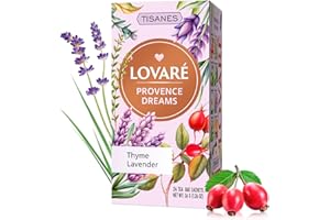 LOVARE Provence Dreams Herbal & Fruit Tea – Elegant Blend with Flowers & Berries, Thyme, Lavender – Caffeine-Free, Aromatic & Flavorful – 24 Tea Bags (1.5g Each) (PROVENCE DREAMS)