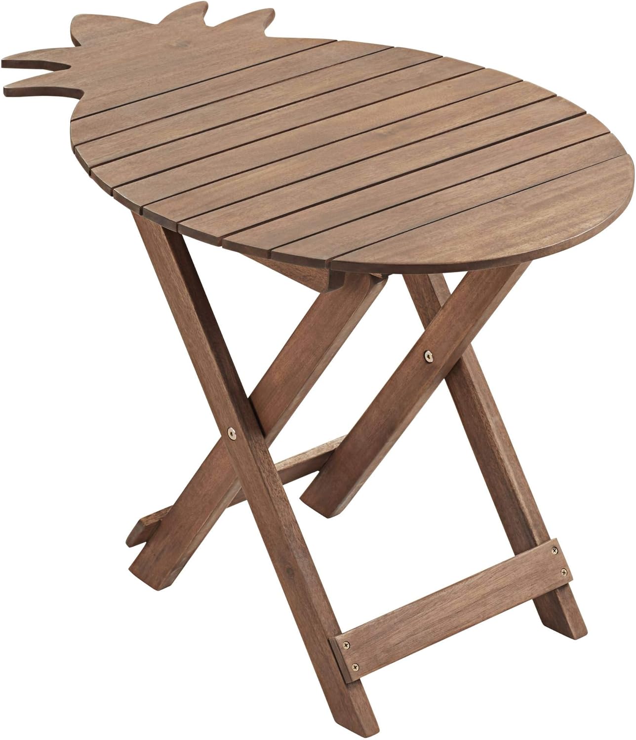 Teal Island Designs Monterey Pineapple Natural Wood Outdoor Folding Table: Clothing
