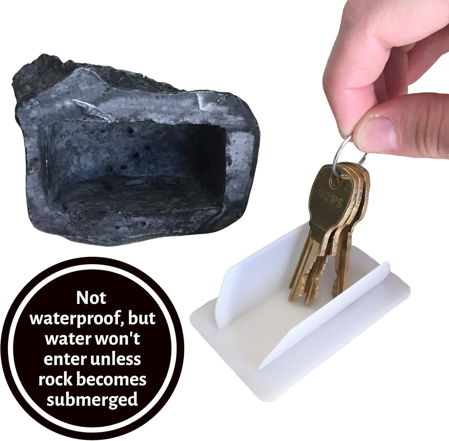 Uncommon Desks Hide A Spare Key Rock - Discrete and Realistic Stone Texture (1 Rock): Office Products