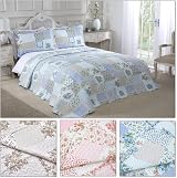 Emma Barclay Cotswold Quilted Patchwork Bedspread Set Natural Double view 2