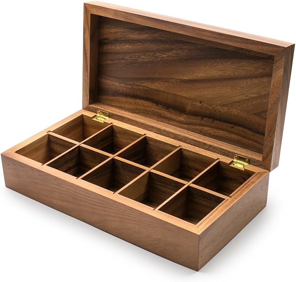 Whitewhale Caja de Almacenamiento de Madera de Palisandro Indio Envejecido, para Especias y Joyas, Estilo Vintage Rústico, con Compartimentos, Hecho a Mano, Decoración de Madera de karité: Amazon.es: Hogar