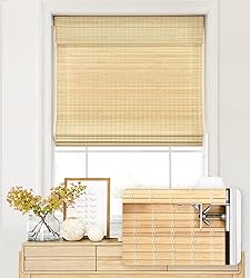 LazBlinds No Tools No Drill Cordless Bamboo Roman