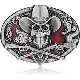 Ghost Skeleton Skull Belt Buckle for Men American Native Western Cowboy Belt Buckle