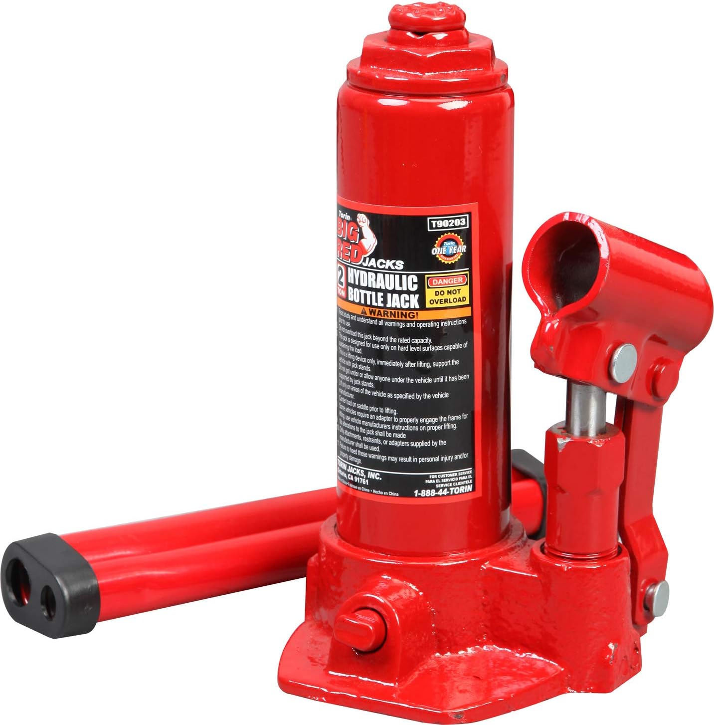 BIG RED T90213 Torin Hydraulic Welded Bottle Jack with Blow Mold Carrying Storage Case, 2 Ton (4,000 lb) Capacity, Red: Automotive