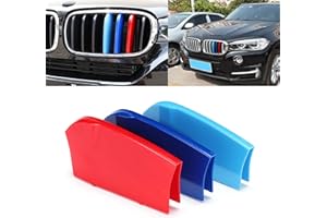 X XOTIC TECH Xotic Tech M-Colored Tri Grille Insert Trims Strips, Front Center Kidney Grilles Compatible with BMW X6 F16 2017+ (7 Beam Bars)