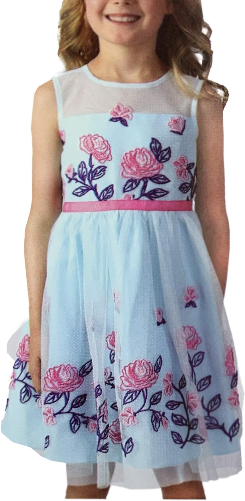 Jona Michelle Girl's Special Occasion Dress (Aqua, 5)