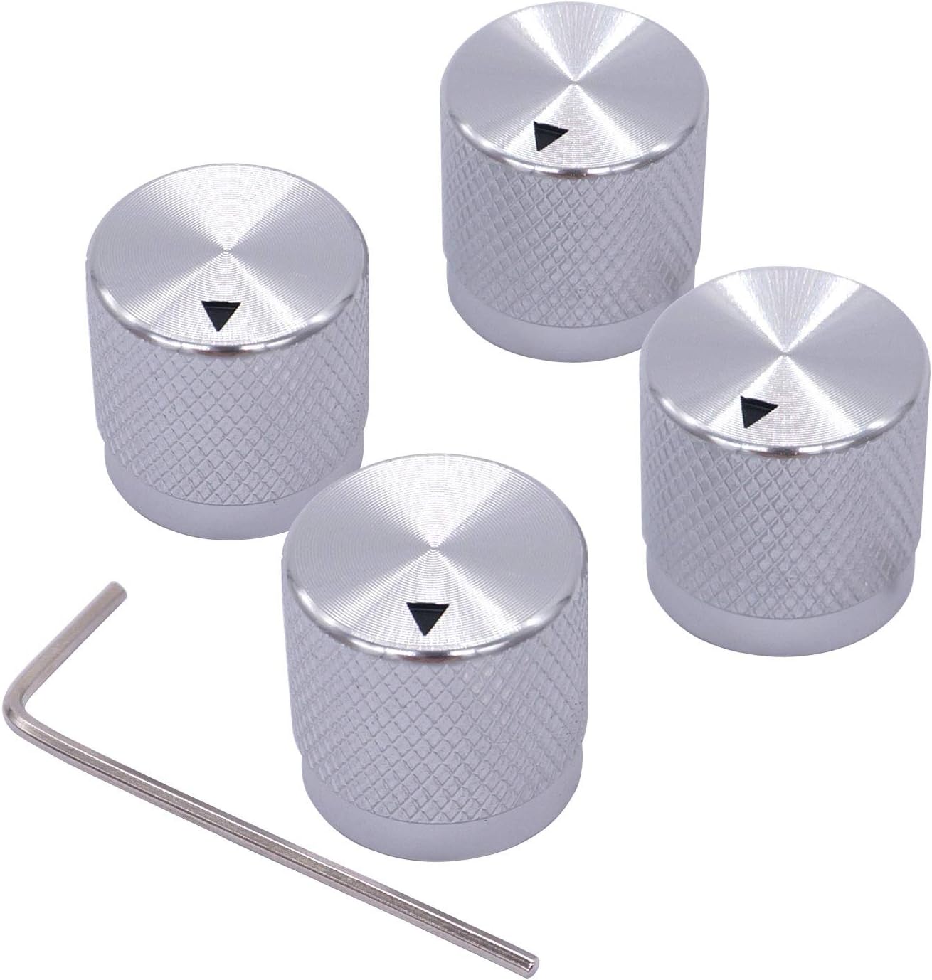 Taiss 4 pieces silver colour aluminium electronic control knob