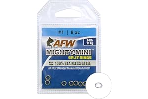 AFW American Fishing Wire Mighty Mini Stainless Steel Split Rings, 3 Times Stronger Than Brass, Superior Holding Power for Fisherman and Outdoorsman - 100pcs in Bright Stainless Steel and Gunmetal Black
