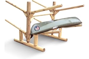 Log Kayak Rack - 4-Place Kayak/Canoe Rack, Freestanding Kayak Storage Rack, Kayak Racks for Outdoor Storage, SUP or Canoe Storage Rack