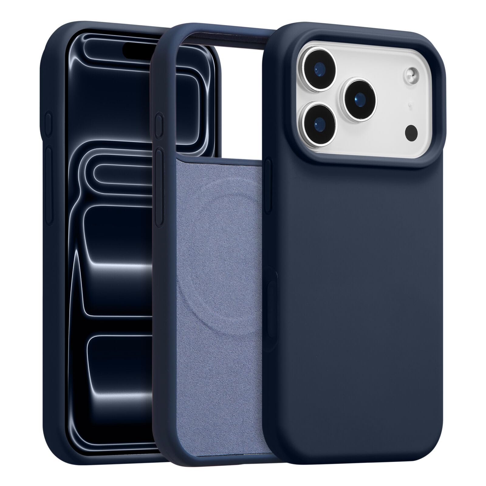 UCASONG Magnetic for iPhone 17 Pro Max Case 6.9", Premium Liquid Silicone Case,[Compatible with Magsafe][Soft Anti-Scratch Microfiber Lining],Slim Thin Shockproof Phone Cover-Midnight Blue