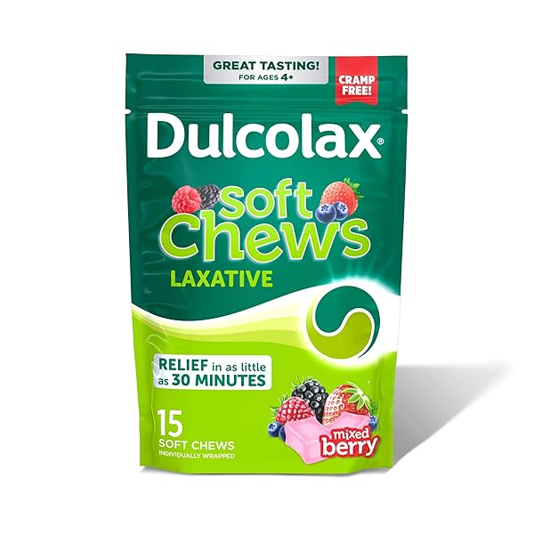 DULCOLAX SALINE LAXATIVE SOFT CHEWS, GENTLE CONSTIPATION RELIEF,...
