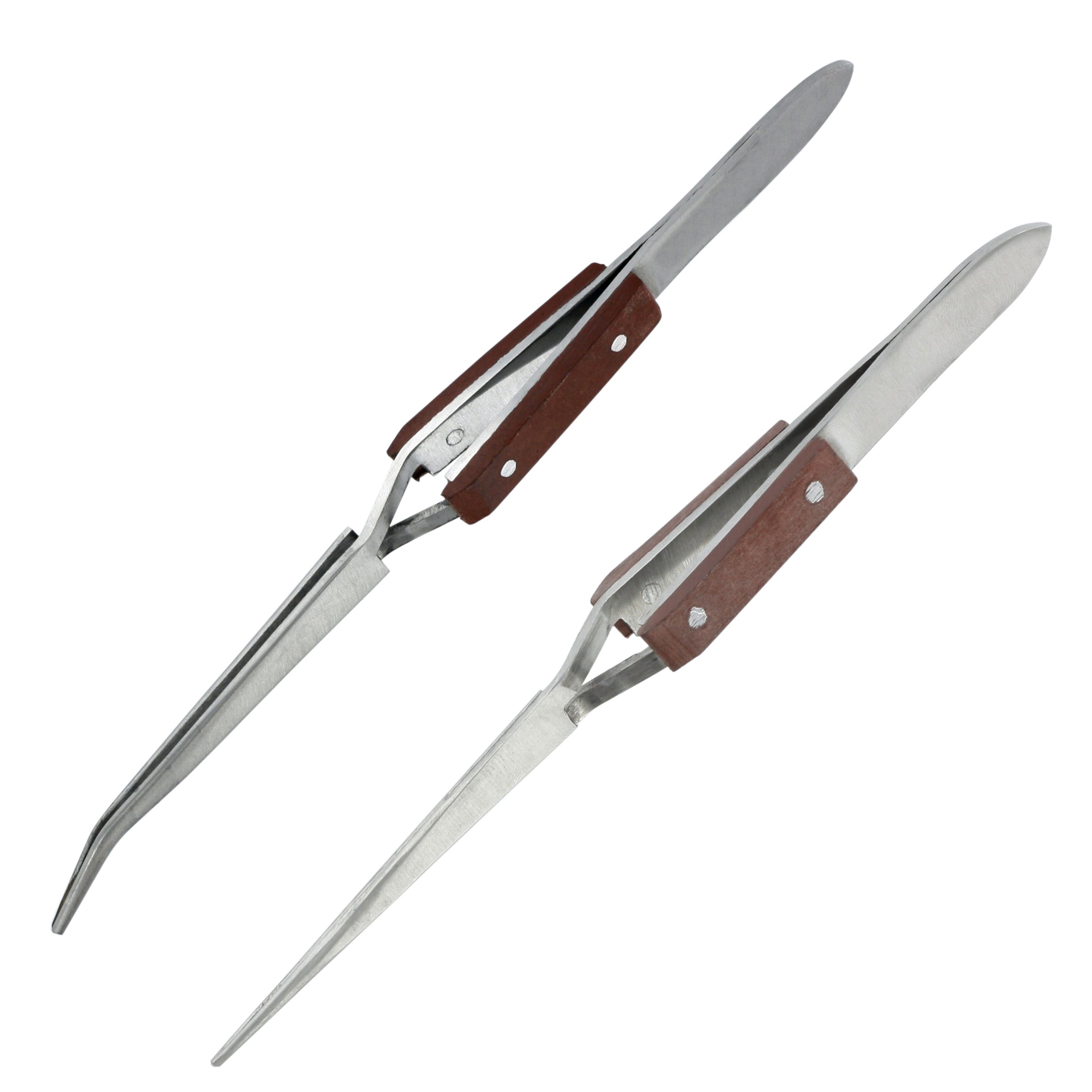 Modelcraft PTW1127/8 Straight Tips and Curved Reverse Action Tweezers - Multi-Colour (2-Piece)