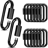 50PCS 3 Inch Heavy Duty Quick Chain Links, 1200 LB 5/16 Threaded Black Carabiners for Hammock Camping