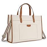 Missnine Laptop Tote Bag Canvas Laptop Bag 15.6 inch Work Shoulder Bags Casual Briefcase Handbag for Travel, Office, College