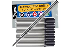 Jaymo Replacement for Cross Selectip 8523 - Measures 4.375 in / 111 mm Long - Gel Rolling Ball Pen Refill - 24 Black