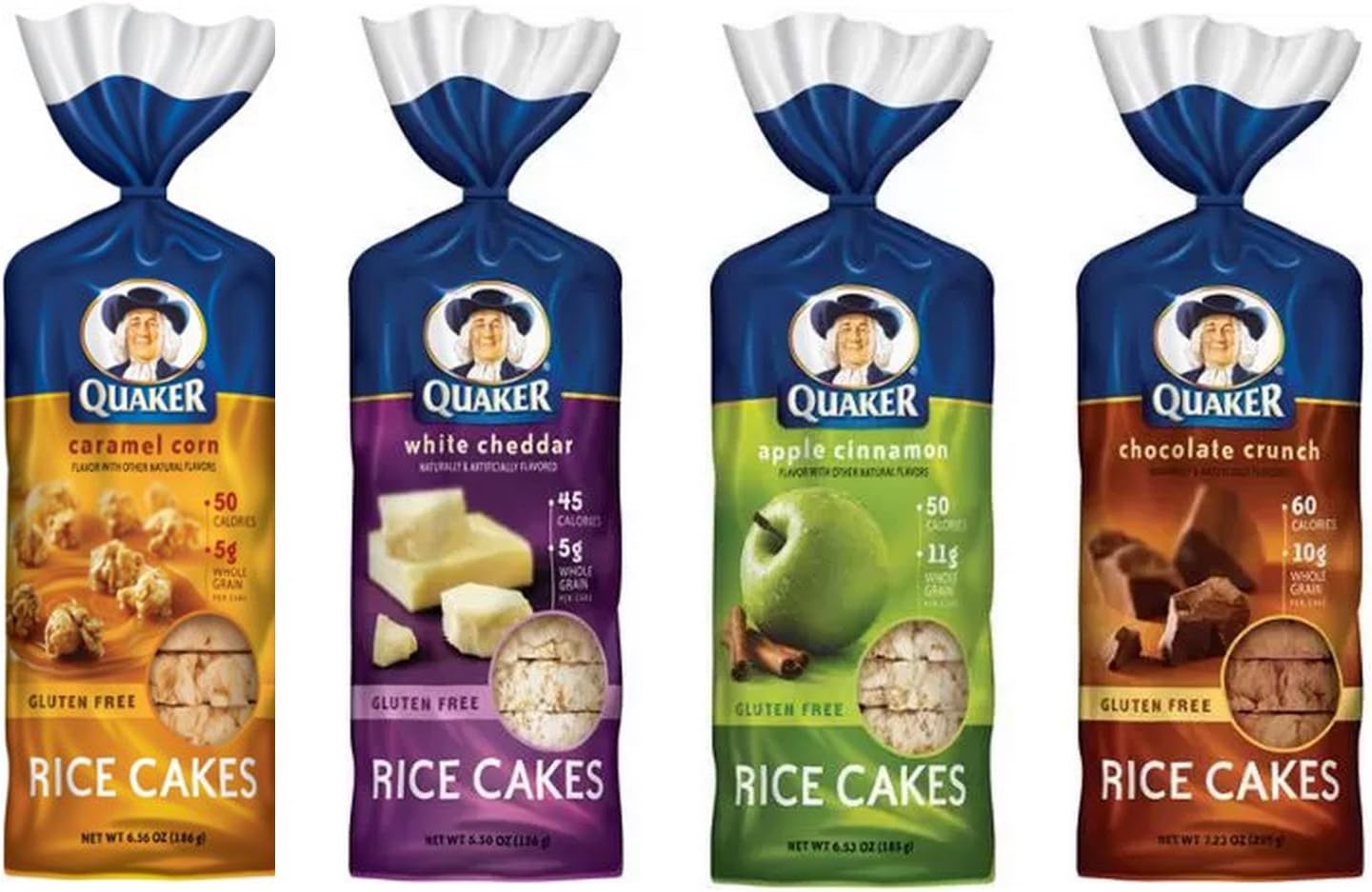 Quaker Rice Cakes Variety Bundle Pack of 4 Flavors, Chocolate Crunch