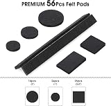 Yelanon Felt Furniture Pads 56Pcs Self Adhesive Black 25/50 mm view 2
