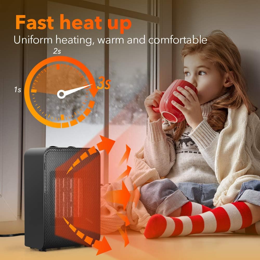 Amazon Com Ceramic Space Heater Office Home Electric Heaters Portable For Indoor Use Bedroom Under Desk Garage Baby Room 1500w Ptc Portable Small Personal Space Heater With Adjustable Thermostat Kitchen Dining