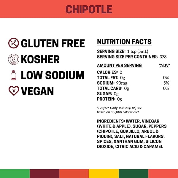 CHOLULA CHIPOTLE HOT SAUCE, 64 FL OZ – ONE 64 FLUID OUNCE BULK CONTAINER OF CHIPOTLE PEPPER SAUCE, MADE WITH CHIPOTLE, ARBOL AND PIQUIN PEPPERS, PERFECT FOR BURGERS, WINGS, HUMMUS AND MORE