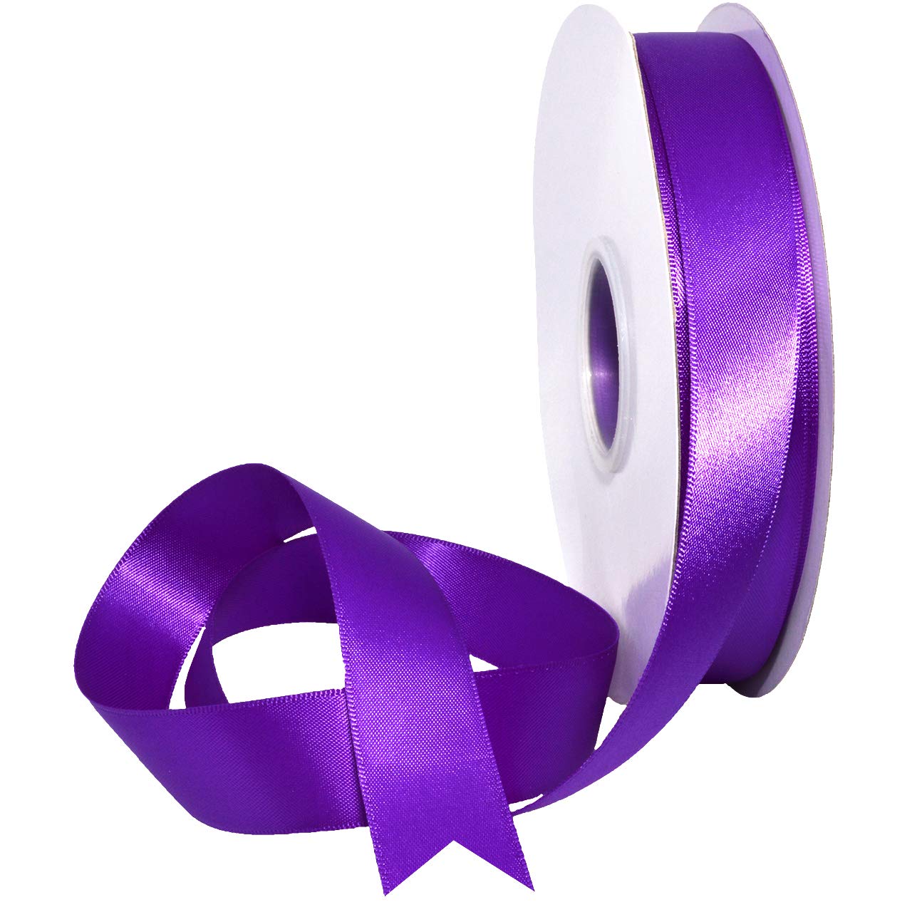 Morex Ribbon 08822/50-465 Double Face Satin Ribbon 7/8" X 50 YD Purple Ribbon for Gift Wrapping, Birthday Gift Cards, Satin Dress for Women, Silk Ribbons for Crafts, Wedding Gifts for Couple