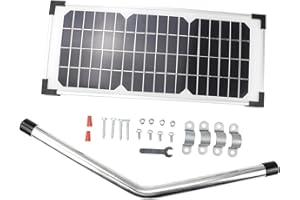 AIWGIW FM123 10 Watt Solar Panel Kit, Fit for Mighty Mule Automatic Gate Openers, Black Cell, MM571W MM371W 571W MM271 MM371W MM360 MM560 MM562 FM350 MM260 MM560 FM200 FM350 FM500 FM502 FM700