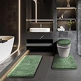 Baahrnom Bathroom Rugs Sets 3 Piece with Adjustable Toilet Seat Cover 17.5
