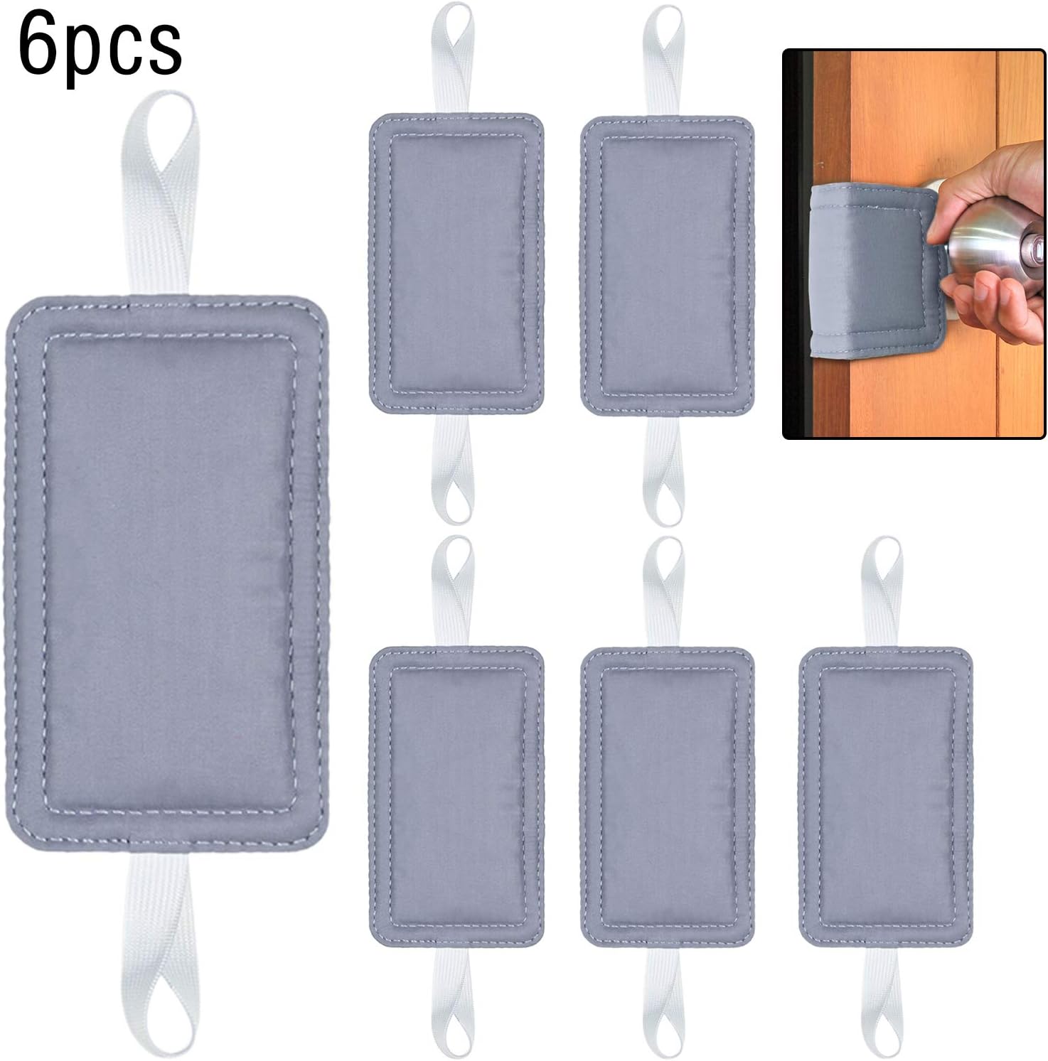 6 Pieces Door Silencer Door Jammer Door Closer Cushion with Elastic