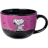 Silver Buffalo Peanuts Halloween Featuring Snoopy and Woodstock as Mummies Ceramic Soup Mug, 24 Ounces