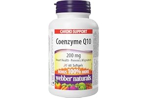 Webber Naturals Coenzyme Q10 (CoQ10) 200 mg, High Potency Antioxidant, Non-GMO, Gluten Free, 60 softgels, for Heart Health an