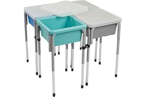 ECR4Kids 4-Station Sand and Water Adjustable Play Table, Sensory Bins, Contemporary
