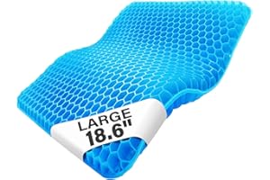 TITIROBA Extra Large Gel Seat Cushion for Long Sitting Relieve Tailbone Pain Honeycomb Cushions Double Soft Breathable Non-Slip Pressure Relief Office Wheelchair Car Desk Chair Pad