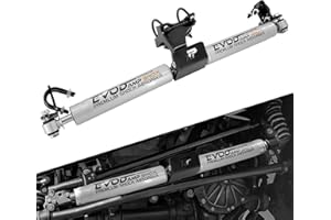 EVODAMP SHOX 8734930 Dual Steering Stabilizer for Jeep Wrangler JK 07-18, N3 Double Steering Stabilizer Assembly for Jeep Wrangler JK 2-Door & Unlimited 4-Door 2007-2018 with 2.0" of Lift or Higher