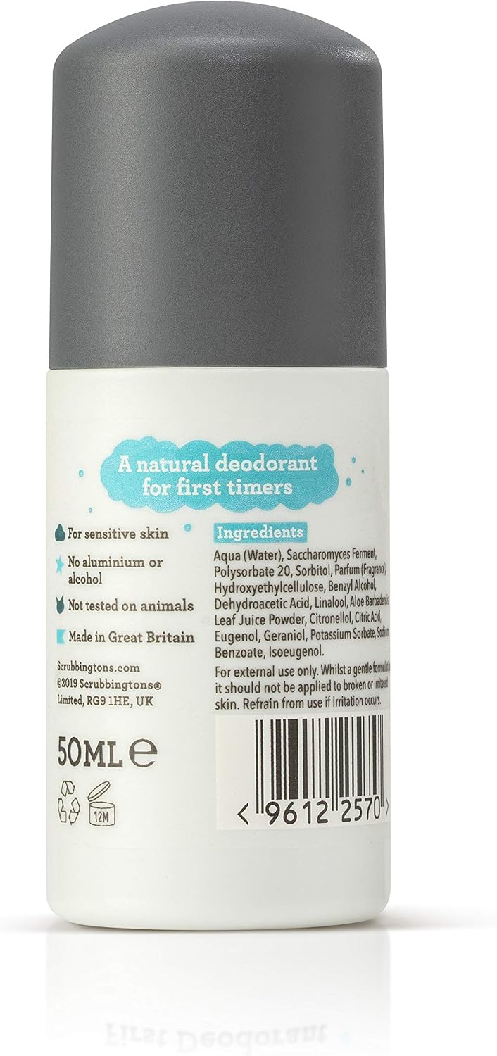 Scrubbingtons Pit Stop Kids Deodorant Natural Roll On for Children Teens. Made in UK - Image 3