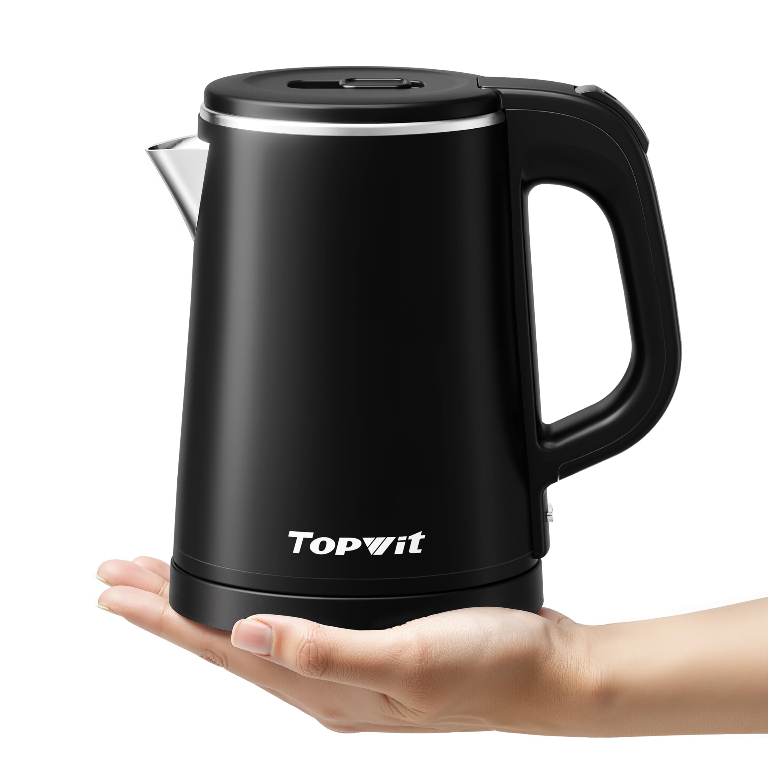 Photo 1 of 0.8L Small Electric Kettle, Portable Travel Kettle Stainless Steel - 800W Fast Boiling, Auto Shut-Off & Boil-Dry Protection, Tea Kettle for Home, Office, Business Trip, Hotel, Dorm(Without Cup)