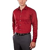 Van Heusen Mens Dress Shirts Regular Fit Lux Sateen Stretch Solid