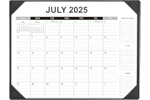 TUTAZOOK Desk Calendar 2025-2026 with Desk Mat – 22" x 17" Large Desk Pad Calendar Runs From Jul 2025 to Dec 2026, Office Supplies Desktop Calendar with To-Do, Notes & Goals Sections, for Office Planning or Organizing