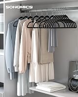 SONGMICS Velvet Hangers Set of 20 Non-Slip 360° Hook 0.6 cm Thick Black view 2