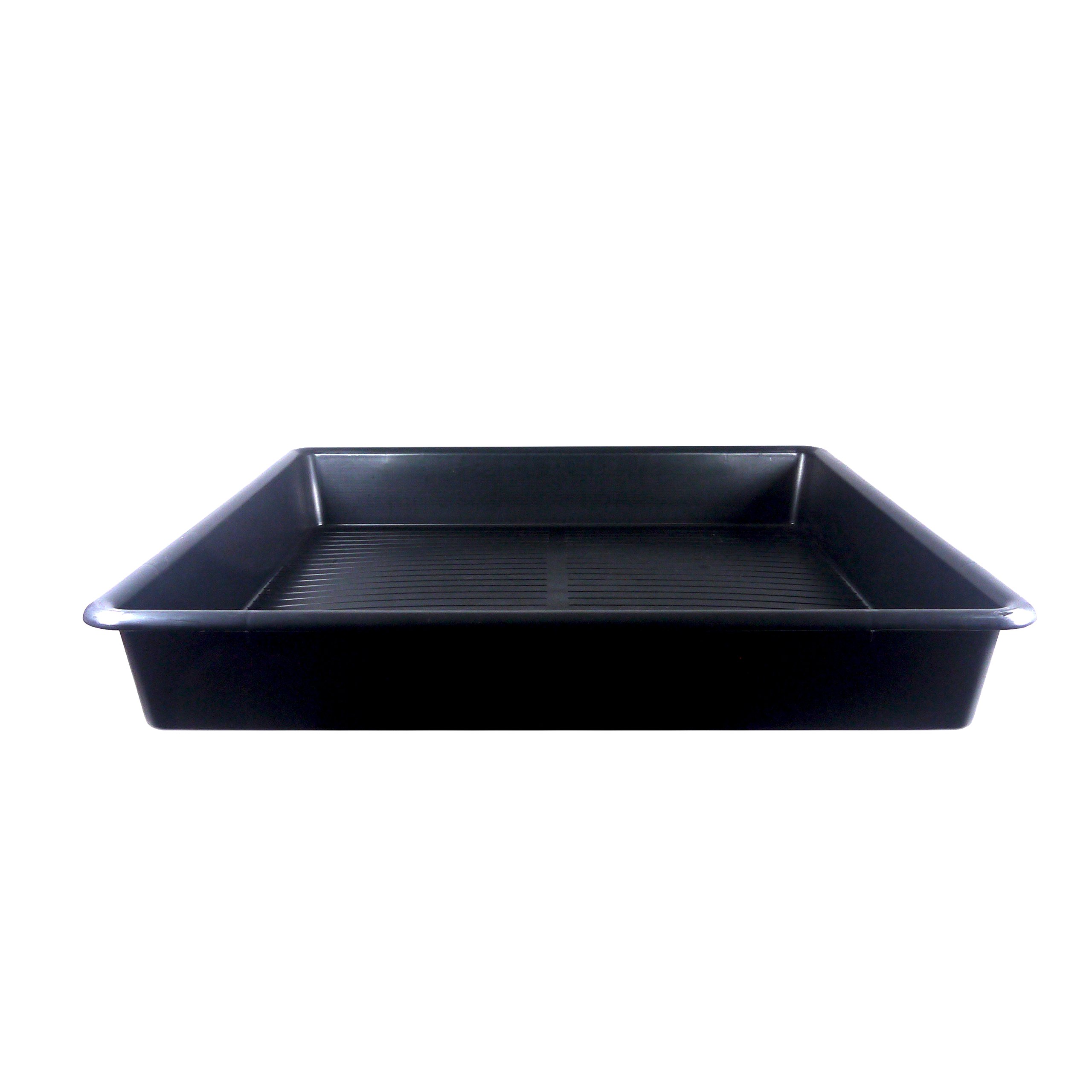 Britten & James 80 x 80cm Large Square Deep Tray Black. Use in the garden, greenhouse, for hydroponics, oil drain tray, for muddy boots or as a litter tray.