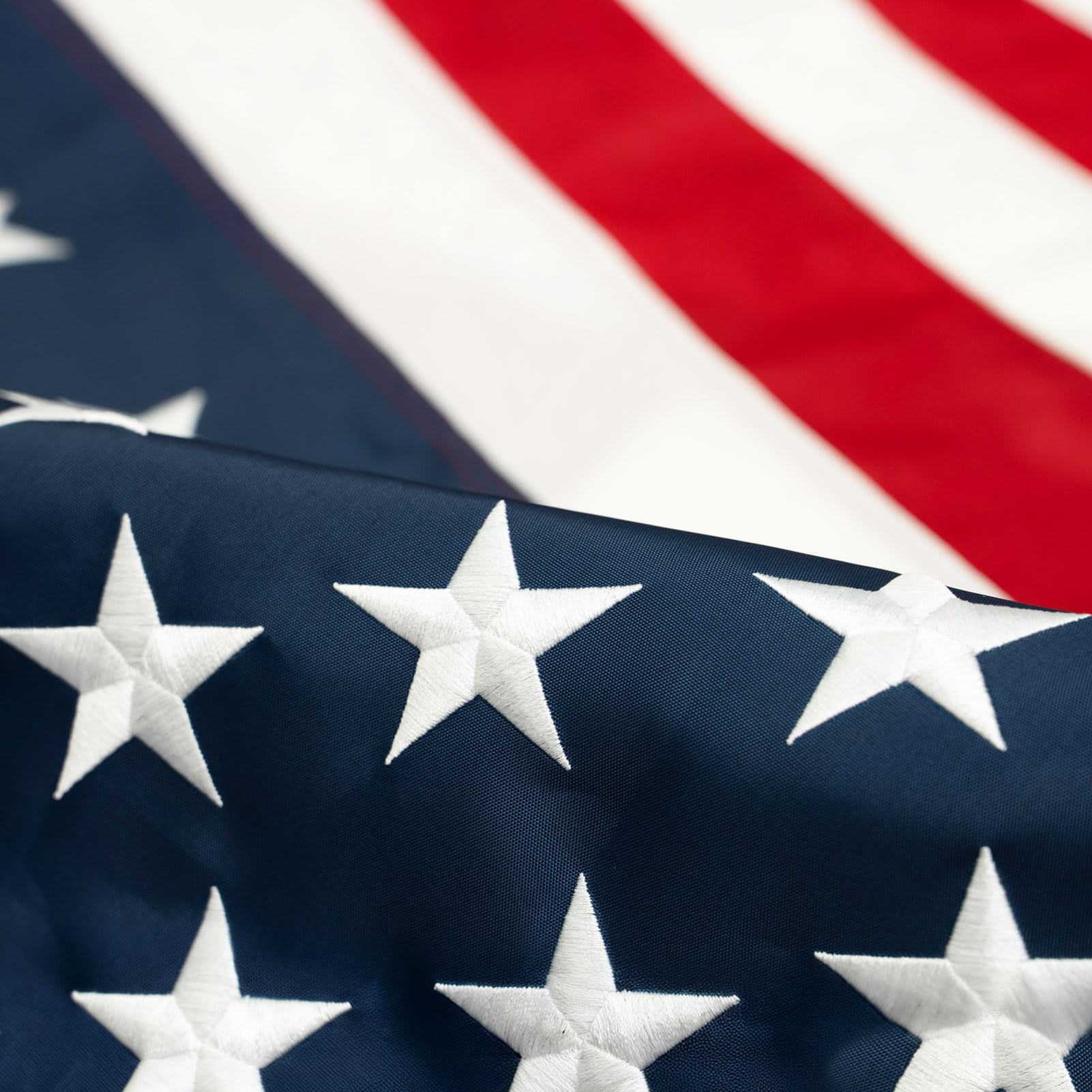 Homissor American Flag 6x10 Heavy Duty Outdoor Embroidered Stars Large USA US Flags Longest Lasting for Outside Sewn Stripes Indoor With Brass Grommets Image