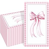 SMUAENSS 100 PCS Pink Napkin Disposable, Pink Bow Napkins, 3 Ply Decorative Bow Paper Napkins Home Party Guest Bathroom Napkin Bridal Shower Wedding, Decorative Napkins