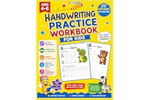 Handwriting Practice Workbook for Kids Ages 4-6: Learn to Write with Letter Tracing, Alphabet Practice A-Z, Uppercase & Lower