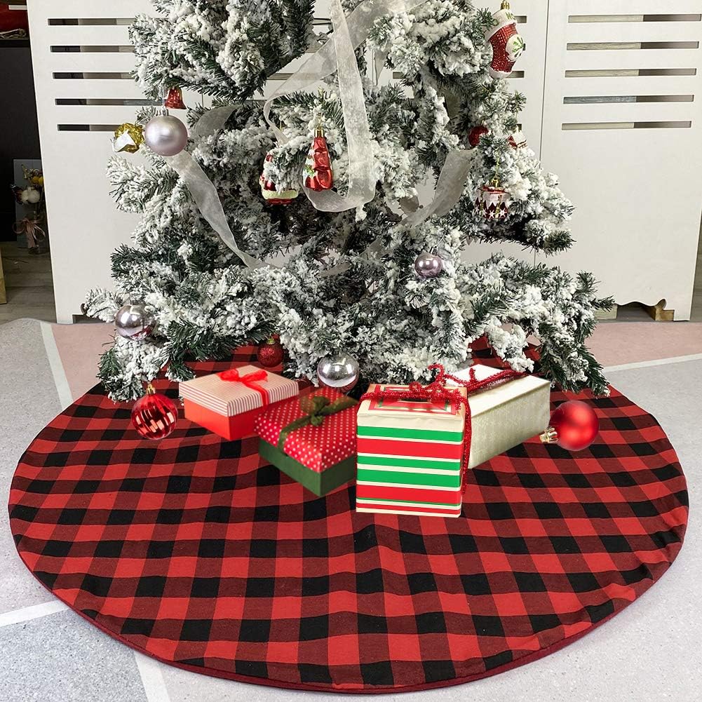 48 Inch Christmas Tree Skirt Large Size Natural Burlap