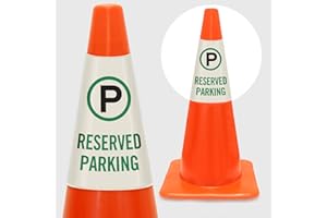 SmartSign “Reserved Parking” Bright Reflective Cone Message Sleeve, Pack of 1 [Cone Not Included]